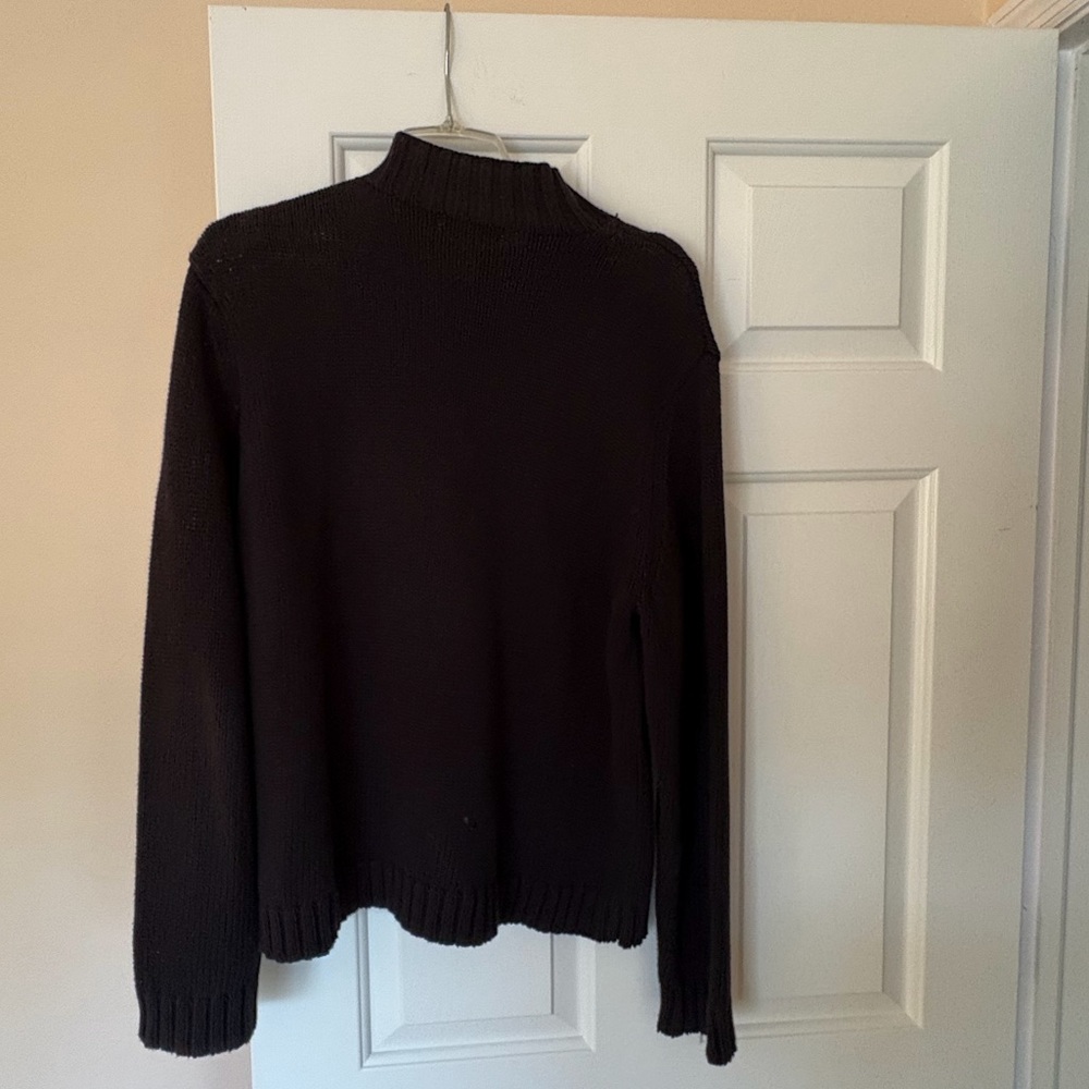 Evan Picone Black Cotton Knit Sweater